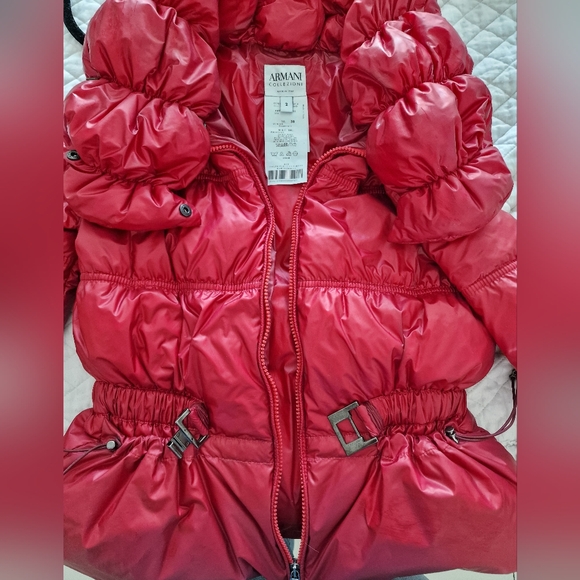 Armani Red Puffer Jacket - Picture 3 of 13